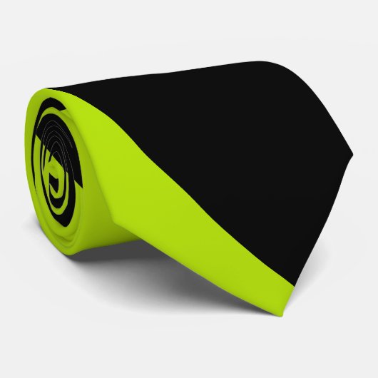 Simple Waves 2 in Lime Groen en Zwart Stropdas (Opgerold)