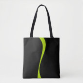 Simple Waves 2 in Lime Groen en Zwart Tote Bag (Voorkant)