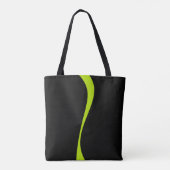 Simple Waves 2 in Lime Groen en Zwart Tote Bag (Achterkant)