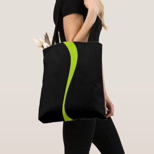 Simple Waves 2 in Lime Groen en Zwart Tote Bag