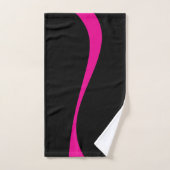 Simple Waves 2 in Magenta en Zwart Bad Handdoek (Handdoek)