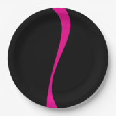 Simple Waves 2 in Magenta en Zwart Papieren Bordje (Voorkant)