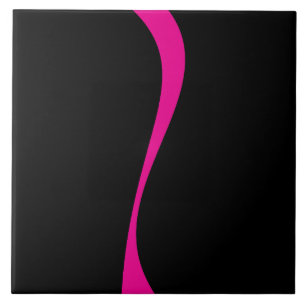 Simple Waves 2 in Magenta en Zwart Tegeltje