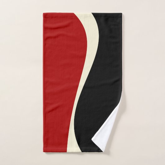 Simple Waves 2 in Rood en Crème Bad Handdoek (Handdoek)