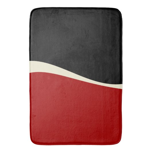 Simple Waves 2 in Rood en Crème Badmat (Voorkant Verticaal)