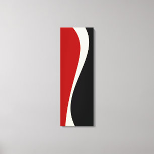 Simple Waves 2 in Rood en Crème Canvas Afdruk