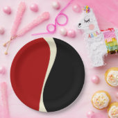 Simple Waves 2 in Rood en Crème Papieren Bordje (Feest)