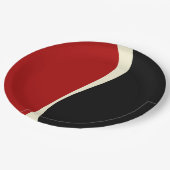 Simple Waves 2 in Rood en Crème Papieren Bordje (Gekanteld)