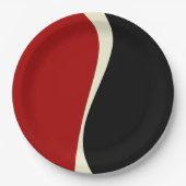 Simple Waves 2 in Rood en Crème Papieren Bordje (Voorkant)