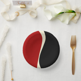 Simple Waves 2 in Rood en Crème Papieren Kommen