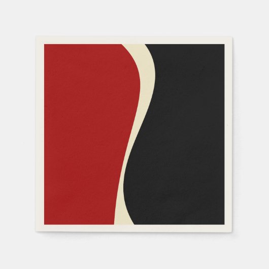 Simple Waves 2 in Rood en Crème Servet (Voorkant)