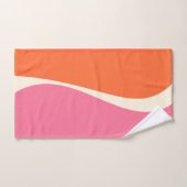 Simple Waves 2 in roze, Sinaasappel en crème Bad Handdoek (Handdoek)