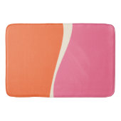 Simple Waves 2 in roze, Sinaasappel en crème Badmat (Voorkant)