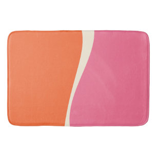 Simple Waves 2 in roze, Sinaasappel en crème Badmat