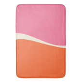 Simple Waves 2 in roze, Sinaasappel en crème Badmat (Voorkant Verticaal)