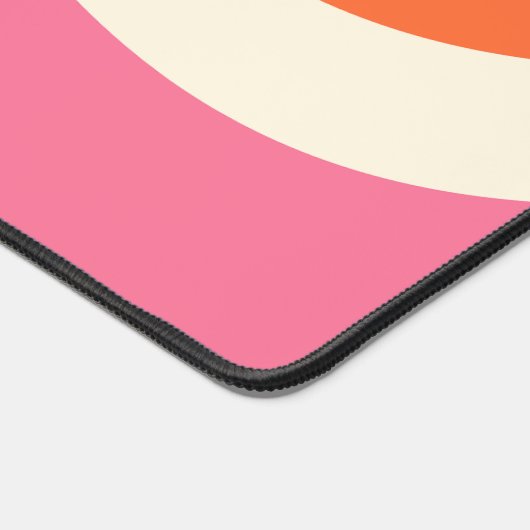 Simple Waves 2 in roze, Sinaasappel en crème Bureaumat (Hoek)