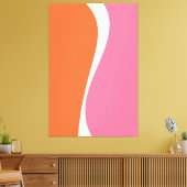 Simple Waves 2 in roze, Sinaasappel en crème Canvas Afdruk (Insitu (Woonkamer))