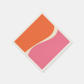 Simple Waves 2 in roze, Sinaasappel en crème Servet (Hoek)