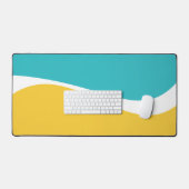 Simple Waves 2 in Turquoise, Geel en Wit Bureaumat (Keyboard & Muis)
