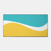 Simple Waves 2 in Turquoise, Geel en Wit Bureaumat (Voorkant)