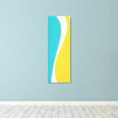 Simple Waves 2 in Turquoise, Geel en Wit Canvas Afdruk (Insitu (Houten vloer))