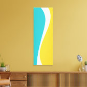 Simple Waves 2 in Turquoise, Geel en Wit Canvas Afdruk (Insitu (Woonkamer))