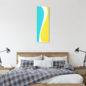 Simple Waves 2 in Turquoise, Geel en Wit Canvas Afdruk (Insitu (Slaapkamer))