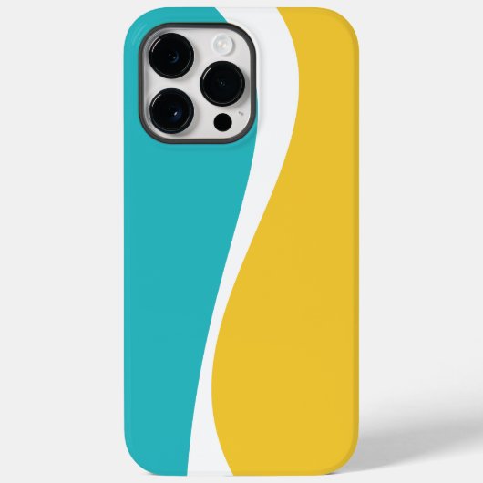 Simple Waves 2 in Turquoise, Geel en Wit Case-Mate iPhone Case (Achterkant)
