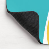 Simple Waves 2 in Turquoise, Geel en Wit Muismat (Hoek)