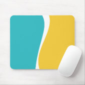 Simple Waves 2 in Turquoise, Geel en Wit Muismat (Met muis)