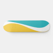 Simple Waves 2 in Turquoise, Geel en Wit Persoonlijk Skateboard (Horizontaal)
