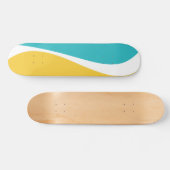 Simple Waves 2 in Turquoise, Geel en Wit Persoonlijk Skateboard (Horizontaal)