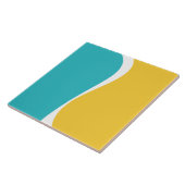 Simple Waves 2 in Turquoise, Geel en Wit Tegeltje (Zijkant)