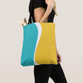Simple Waves 2 in Turquoise, Geel en Wit Tote Bag (Dichtbij)