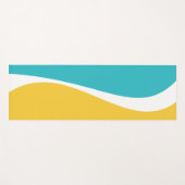 Simple Waves 2 in Turquoise, Geel en Wit Yogamat (Voorkant (horizontaal))