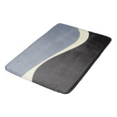 Simple Waves 2 in zwart, grijs en crème Badmat (Gekanteld)