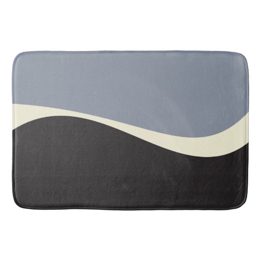 Simple Waves 2 in zwart, grijs en crème Badmat (Voorkant)