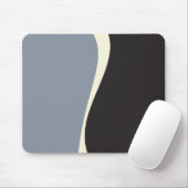 Simple Waves 2 in zwart, grijs en crème Muismat (Met muis)