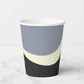 Simple Waves 2 in zwart, grijs en crème Papieren Bekers (Achterkant)