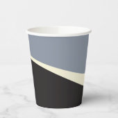 Simple Waves 2 in zwart, grijs en crème Papieren Bekers (Links)