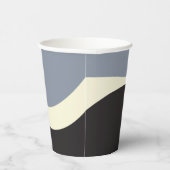 Simple Waves 2 in zwart, grijs en crème Papieren Bekers (Rechts)