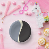 Simple Waves 2 in zwart, grijs en crème Papieren Kommen (Feest)