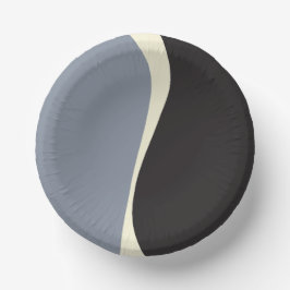 Simple Waves 2 in zwart, grijs en crème Papieren Kommen