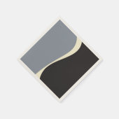 Simple Waves 2 in zwart, grijs en crème Servet (Hoek)