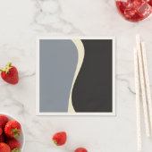 Simple Waves 2 in zwart, grijs en crème Servet (Insitu)