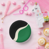 Simple Waves 3 in groen, crème en zwart Papieren Kommen (Feest)