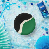 Simple Waves 3 in groen, crème en zwart Papieren Kommen (Feest)