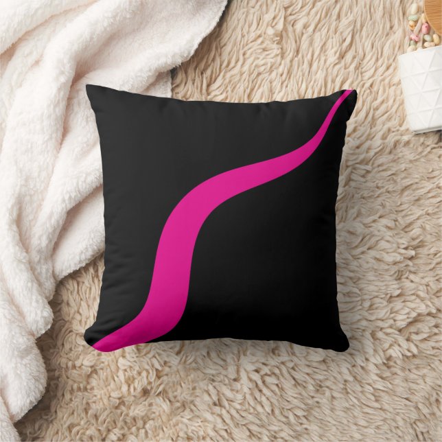 Simple Waves 3 in Magenta en Zwart Kussen (Deken)