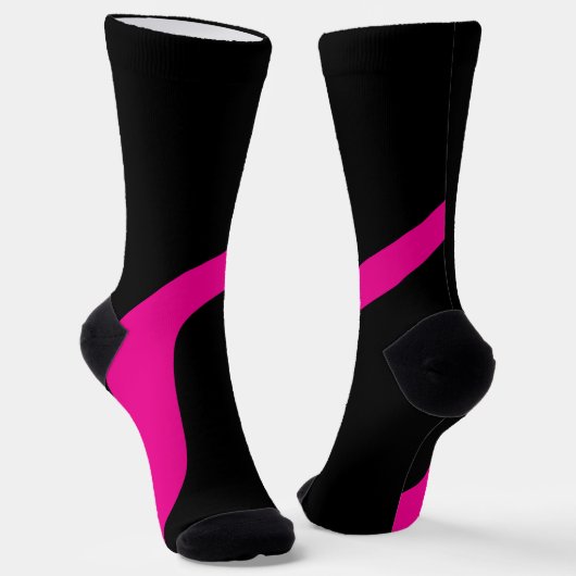 Simple Waves 3 in Magenta en Zwart Sokken (Gebogen)
