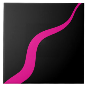 Simple Waves 3 in Magenta en Zwart Tegeltje